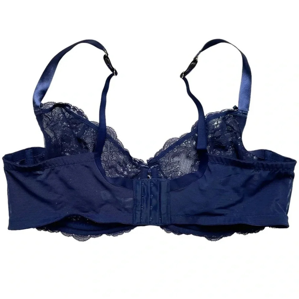 Cacique Metallic Lace Unlined Balconette Bra - Picture 4 of 4